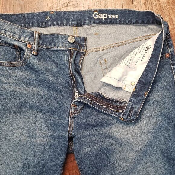 Gap 1969 Men Blue Jean Shorts Size 36 - Picture 4 of 8